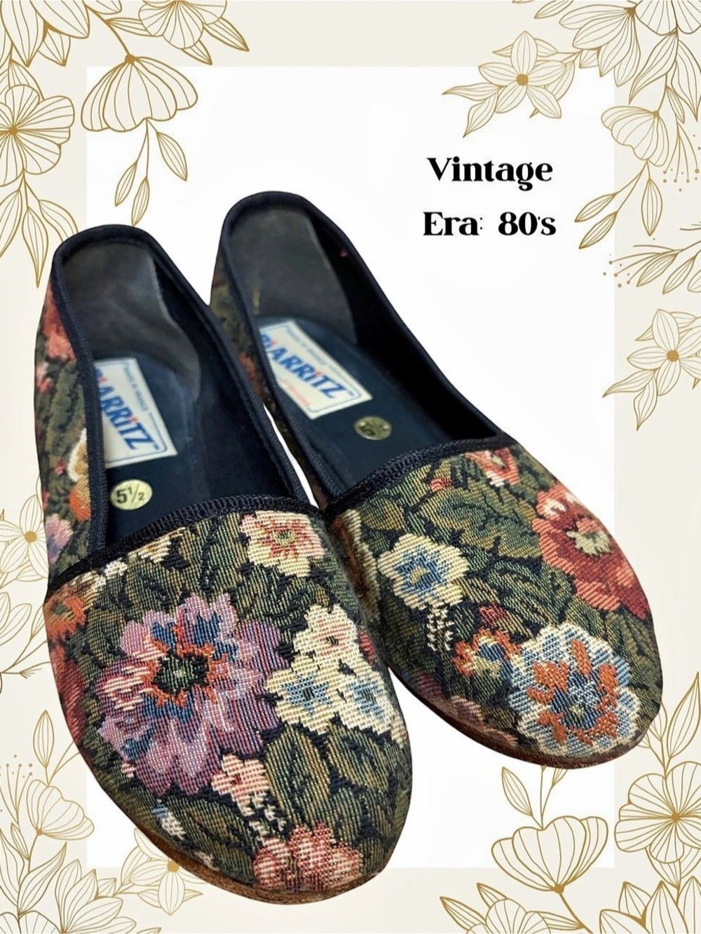 Biarritz Cottagecore Floral Tapestry Flats